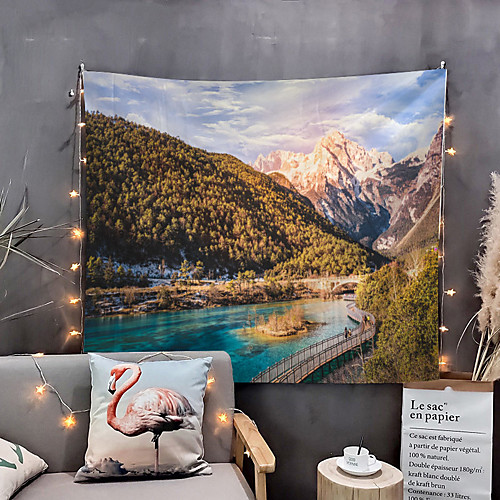 

Home Living Tapestry Wall Hanging Tapestries Wall Blanket Wall Art Wall Decor Forest Tree Blue Sky Cloudy Tapestry Wall Decor