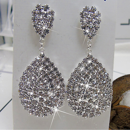 

Women's Drop Earrings Stylish Elegant Imitation Diamond Earrings Jewelry Silver For Date Festival