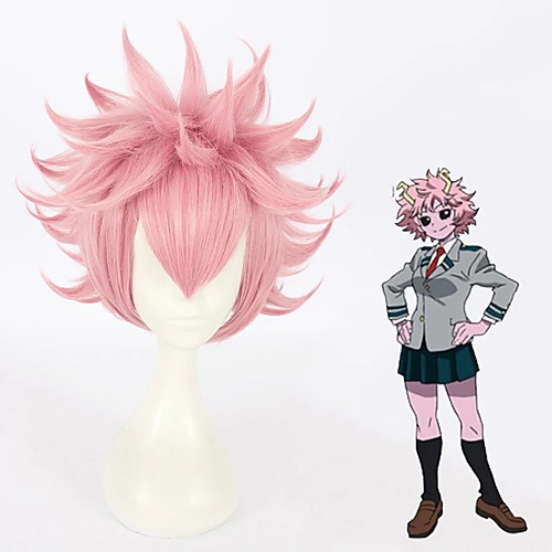 

Cosplay Wig My Hero Academy Battle For All / Boku no Hero Academia Curly Cosplay Halloween With Bangs Wig Short Pink Synthetic Hair 14 inch Men's Anime Cosplay Youth Pink