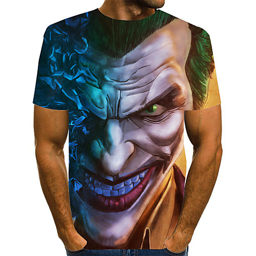 

Men's Graphic Print T-shirt Street chic Exaggerated Daily Going out Rainbow