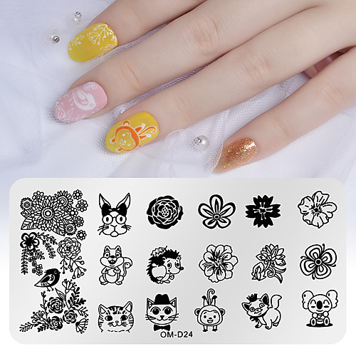 

1 pcs Nail Stamping Tool Stamping Plate Template Animal Series / Flower Series Multi-Design nail art Manicure Pedicure Simple Daily