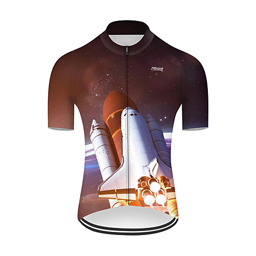 

21Grams Men's Short Sleeve Cycling Jersey Nylon Polyester Black / White 3D Gradient Rocket Bike Jersey Top Mountain Bike MTB Road Bike Cycling Breathable Quick Dry Ultraviolet Resistant Sports