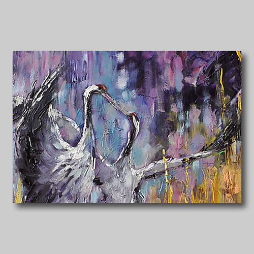 

Oil Painting Hand Painted - Abstract Abstract Landscape Comtemporary Modern Rolled Canvas Birds