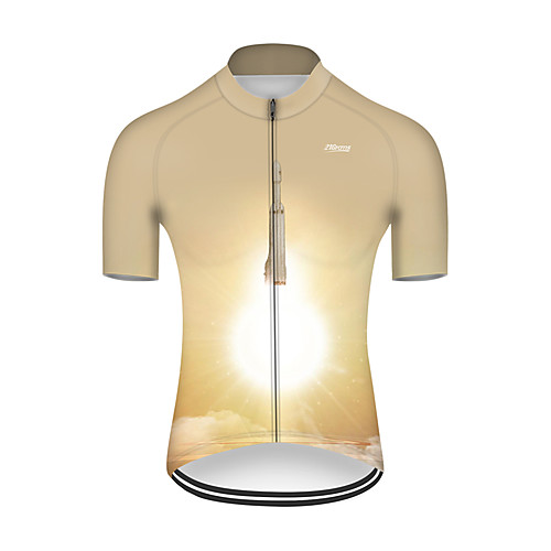 

21Grams Men's Short Sleeve Cycling Jersey Nylon Khaki Gradient 3D Rocket Bike Jersey Top Mountain Bike MTB Road Bike Cycling Quick Dry Breathable Sports Clothing Apparel / Micro-elastic