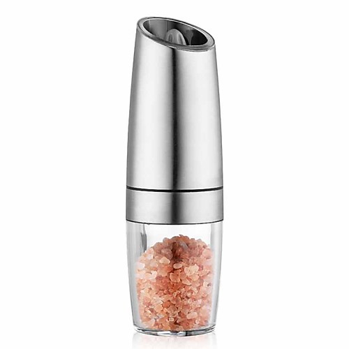

Automatic Grinder Coffee Powder Pepper Salt Grinder Stainless Steel 6 AA Batteries Not Included Silver