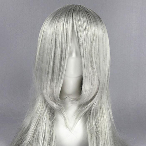 

Cosplay Costume Wig Cosplay Wig Kadaj Elizabeth Liones Final Fantasy Curly Cosplay Asymmetrical With Bangs Wig Medium Length Silver grey Synthetic Hair 26 inch Women's Anime Fashionable Design Cosplay