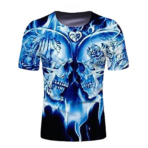 

Men's Graphic 3D Print Print T-shirt Daily Blue