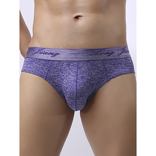 

Men's 1 Piece Basic Briefs Underwear Low Waist Blue Purple Blushing Pink M L XL