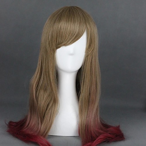 

Cosplay Wig Lolita Curly Cosplay Halloween Asymmetrical With Bangs Wig Long Light Brown Synthetic Hair 23 inch Women's Anime Cosplay Color GradientHigh Quality Light Brown