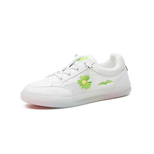

Women's Sneakers 2020 Summer Flat Heel Round Toe Casual Sweet Daily Outdoor Floral Mesh / PU Pink / Green