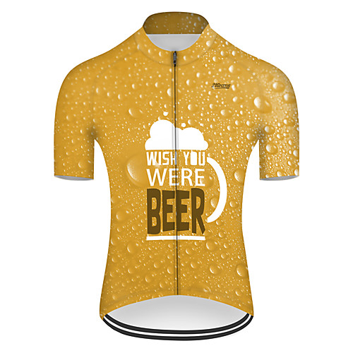 

21Grams Men's Short Sleeve Cycling Jersey Orange Oktoberfest Beer Bike Top Mountain Bike MTB Road Bike Cycling Breathable Sports Clothing Apparel / Micro-elastic