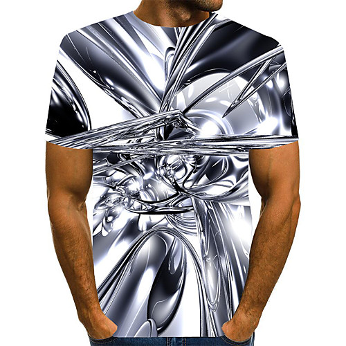 

Men's Graphic 3D Print Print T-shirt Street chic Exaggerated Daily Going out White / Green