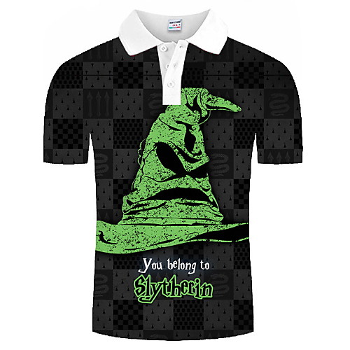 

Men's Graphic Print Polo Daily Black