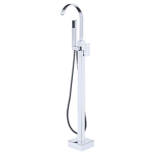 

Bathtub Faucet - Contemporary Chrome Free Standing Ceramic Valve Bath Shower Mixer Taps