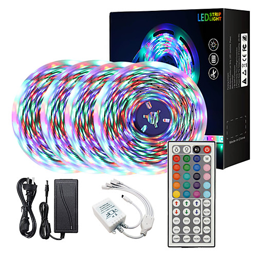 

ZDM High-Quality 20M(45M) Waterproof 2835 RGB SMD Flexible Led Strip Lights IR 44 Key 1 to 4 Controller DC12V