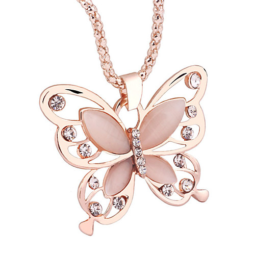 

Women's Choker Necklace Pendant Necklace Necklace Butterfly Dainty Artistic Trendy Fashion Chrome Rose Gold 45 cm Necklace Jewelry For Prom Street Birthday Party Beach Festival