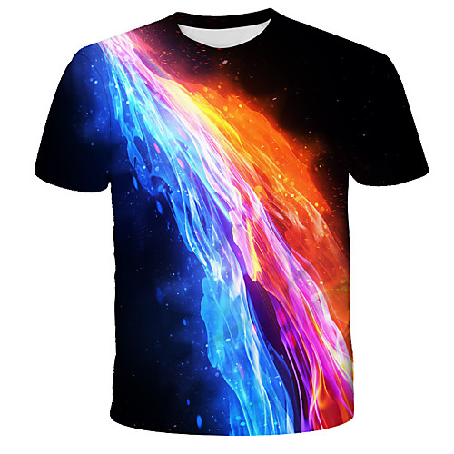 

Men's Rainbow Graphic Print T-shirt Street chic Exaggerated Daily Holiday Rainbow