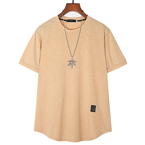 

Men's Solid Colored T-shirt Basic Rock Daily Weekend White / Black / Army Green / Khaki / Gray