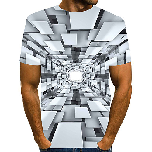 

Men's Graphic Print T-shirt Street chic Exaggerated Daily Going out Rainbow