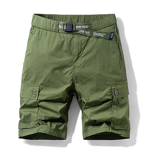 

Men's Basic Daily Slim Cotton Shorts Tactical Cargo Pants - Solid Colored Breathable Summer Black Army Green Khaki US34 / UK34 / EU42 / US36 / UK36 / EU44 / US40 / UK40 / EU48 / Elasticity