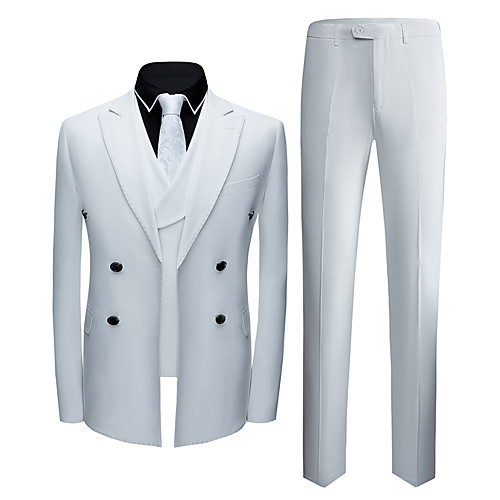 

Tuxedos Tailored Fit Notch Double Breasted Six-buttons Polyster / Polyester Textured / British / Fashion