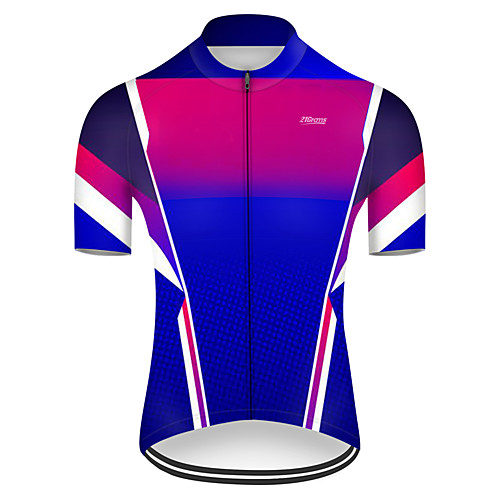 

21Grams Men's Short Sleeve Cycling Jersey Nylon Polyester RedBlue 3D Patchwork Gradient Bike Jersey Top Mountain Bike MTB Road Bike Cycling Breathable Quick Dry Ultraviolet Resistant Sports Clothing