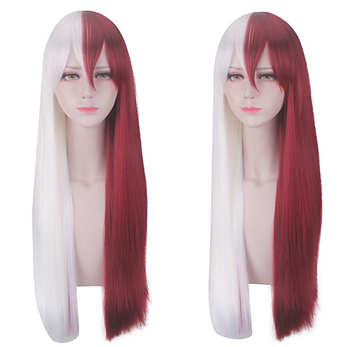 

Cosplay Costume Wig Cosplay Wig Todoroki Shouto My Hero Academia / Boku No Hero kinky Straight Middle Part With Bangs Wig Burgundy Medium Length Wine Red Synthetic Hair 24 inch Women's Anime Cosplay