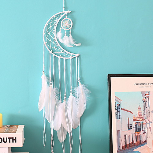 

Boho Dream Catcher Handmade Gift Wall Hanging Decor Art Ornament Craft Moon Bead Feather Woven Macrame 2075cm For Kids Bedroom Wedding Festival