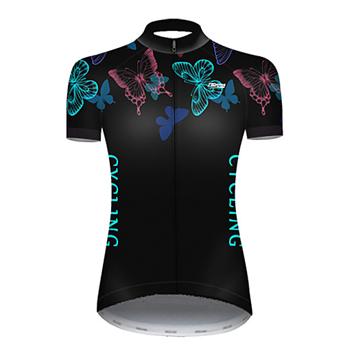 

21Grams Women's Short Sleeve Cycling Jersey Nylon Polyester Black / Blue Butterfly Bike Jersey Top Mountain Bike MTB Road Bike Cycling Breathable Quick Dry Ultraviolet Resistant Sports Clothing