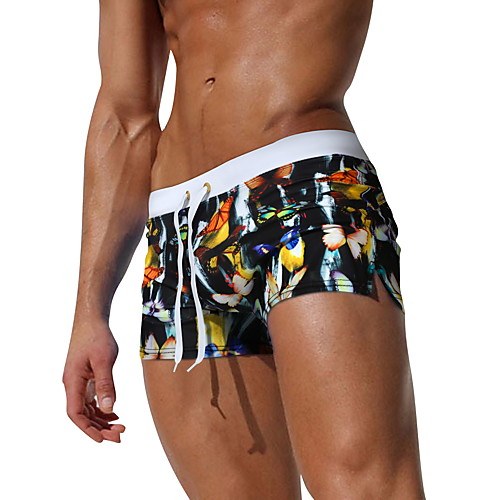 

Swim Trunks Spandex Breathable Quick Dry Back Zip Drawstring - Swimming Patchwork Summer / Micro-elastic