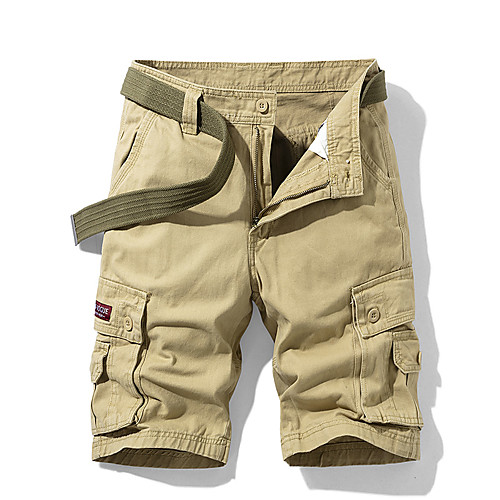 

Men's Basic Daily Slim Cotton Shorts Tactical Cargo Pants - Solid Colored Breathable Summer Black Army Green Khaki US34 / UK34 / EU42 / US36 / UK36 / EU44 / US40 / UK40 / EU48