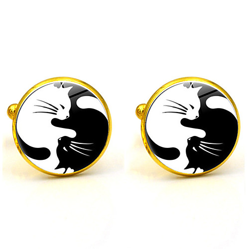 

Cufflinks Flag American flag Classic European Brooch Jewelry Golden Black Silver For Daily Festival
