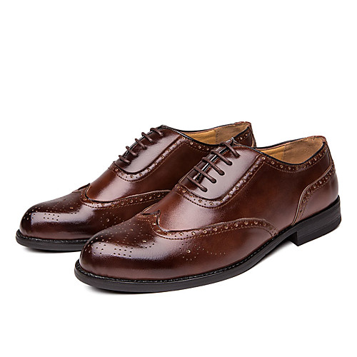 

Men's Summer / Fall Classic / Casual Party & Evening Office & Career Oxfords Faux Leather Non-slipping Wear Proof Black / Brown