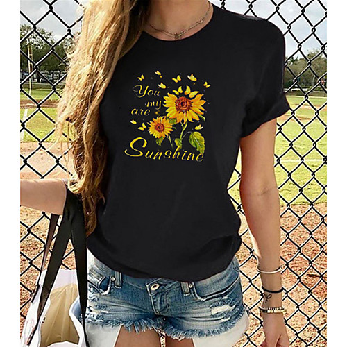 

Women's Tops Graphic 3D Print T-shirt - Print Round Neck Basic Daily Spring Summer Rainbow XS S M L XL 2XL 3XL 4XL 5XL 6XL