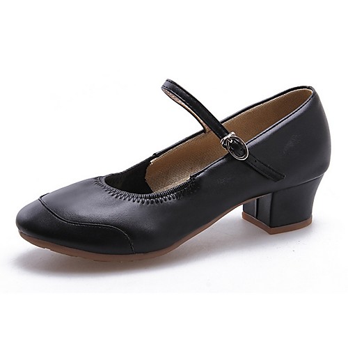 

Women's Modern Shoes PU Heel Thick Heel Dance Shoes Black / Red / Gold