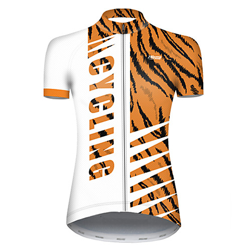 

21Grams Women's Short Sleeve Cycling Jersey OrangeWhite Camo / Camouflage Bike Top Mountain Bike MTB Road Bike Cycling Breathable Sports Clothing Apparel / Micro-elastic