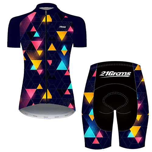

21Grams Women's Short Sleeve Cycling Jersey with Shorts Black / Red Bike Breathable Sports Patterned Mountain Bike MTB Road Bike Cycling Clothing Apparel / Stretchy