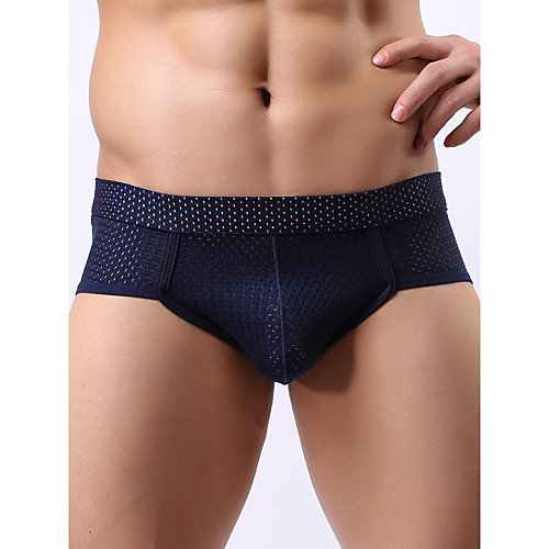 

Men's Mesh Boxers Underwear - Normal Low Waist White Black Blue S M L