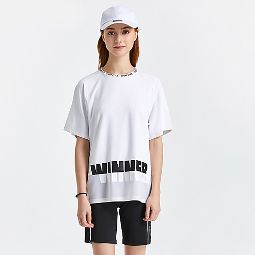 

Women's Running Shirt Patchwork Fashion White Black Mesh Elastane Yoga Running Fitness Tee / T-shirt Top Short Sleeve Sport Activewear Breathable Quick Dry Comfortable Micro-elastic