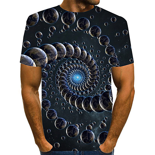 

Men's Graphic Print T-shirt Street chic Exaggerated Daily Going out Rainbow