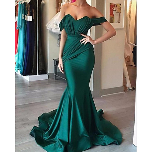 

Mermaid / Trumpet Reformation Amante Sexy Engagement Formal Evening Dress Sweetheart Neckline Sleeveless Sweep / Brush Train Charmeuse with Sleek Draping 2021