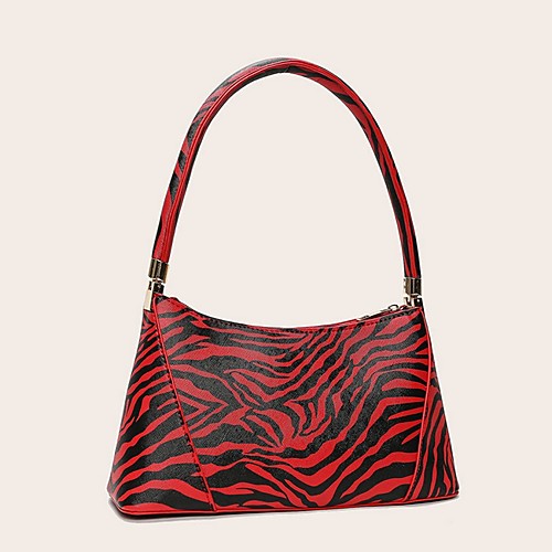 

Women's Zipper PU Top Handle Bag Animal Blue / Red / Fuchsia