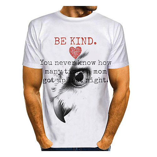 

Men's Graphic Animal Print T-shirt Basic Daily White