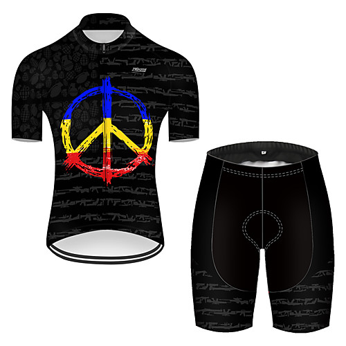 

21Grams Men's Short Sleeve Cycling Jersey with Shorts Nylon Black Bike Breathable Sports Patterned Mountain Bike MTB Road Bike Cycling Clothing Apparel / Stretchy