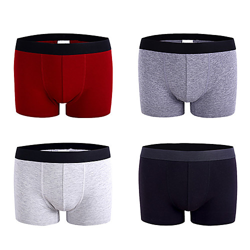 

Men's Sports Underwear Boxer Brief Trunks 1pc Cotton Sports Shorts Underwear Shorts Bottoms Running Walking Jogging Training Breathable Quick Dry Soft Fashion Dark Grey White Black Burgundy Grey