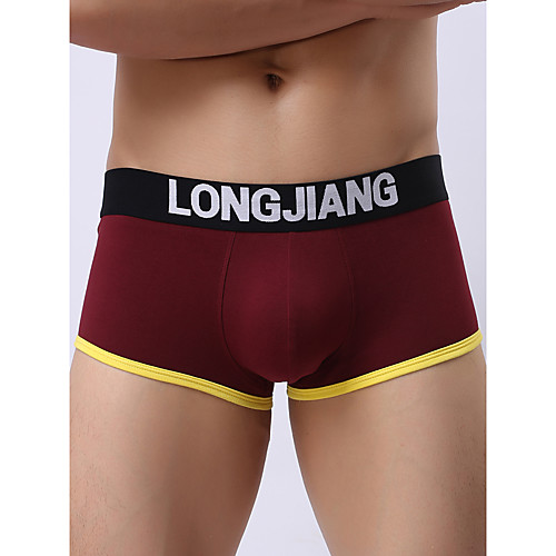 

Men's Basic Boxers Underwear - Normal Mid Waist Wine White Black S M L