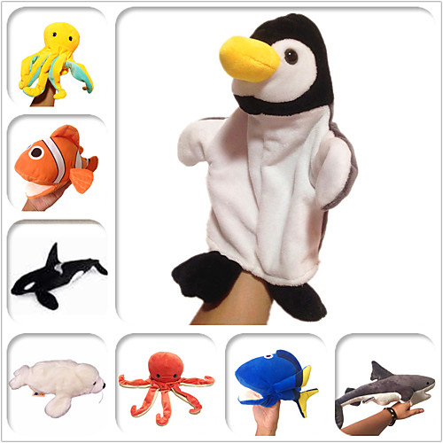 

1 pcs Educational Toy Hand Puppet Stuffed Animal Plush Toy Penguin Fish Octopus Marine animal Parent-Child Interaction PP Plush Imaginative Play, Stocking, Great Birthday Gifts Party Favor Supplies