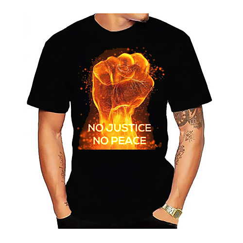 

Men's Graphic Letter Print T-shirt Basic Daily Black