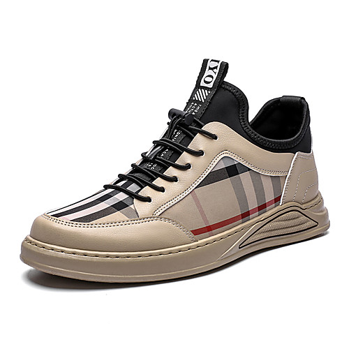 

Men's Summer / Fall Casual / Preppy Daily Outdoor Sneakers PU Non-slipping Wear Proof Black / White / Black / Red / Beige
