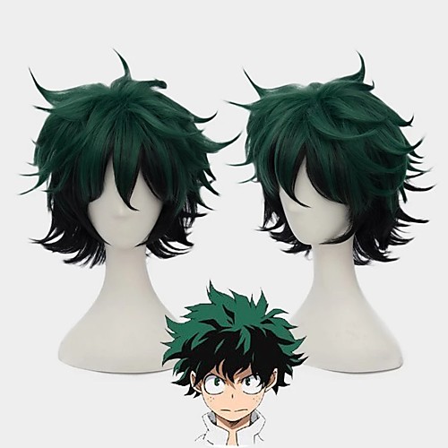 

Cosplay Costume Wig Cosplay Wig Lolita Deku My Hero Academy Battle For All / Boku no Hero Academia Curly Cosplay Halloween With Bangs Wig Short Green Synthetic Hair 14 inch Men's Anime Cosplay Cool